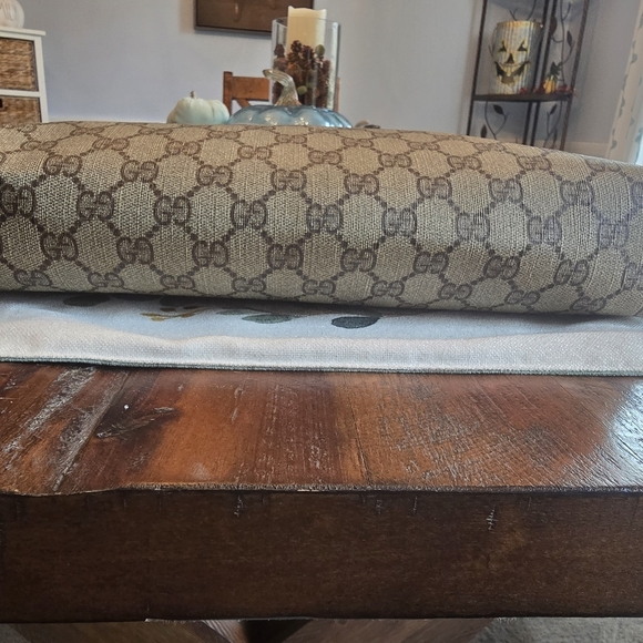 GUCCI Authentic Web Sherry Line GG Shoulder Tote Bag PVC Leather Monogram - Picture 11 of 16